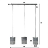 Metalen hanglamp | Newcastle 3L
