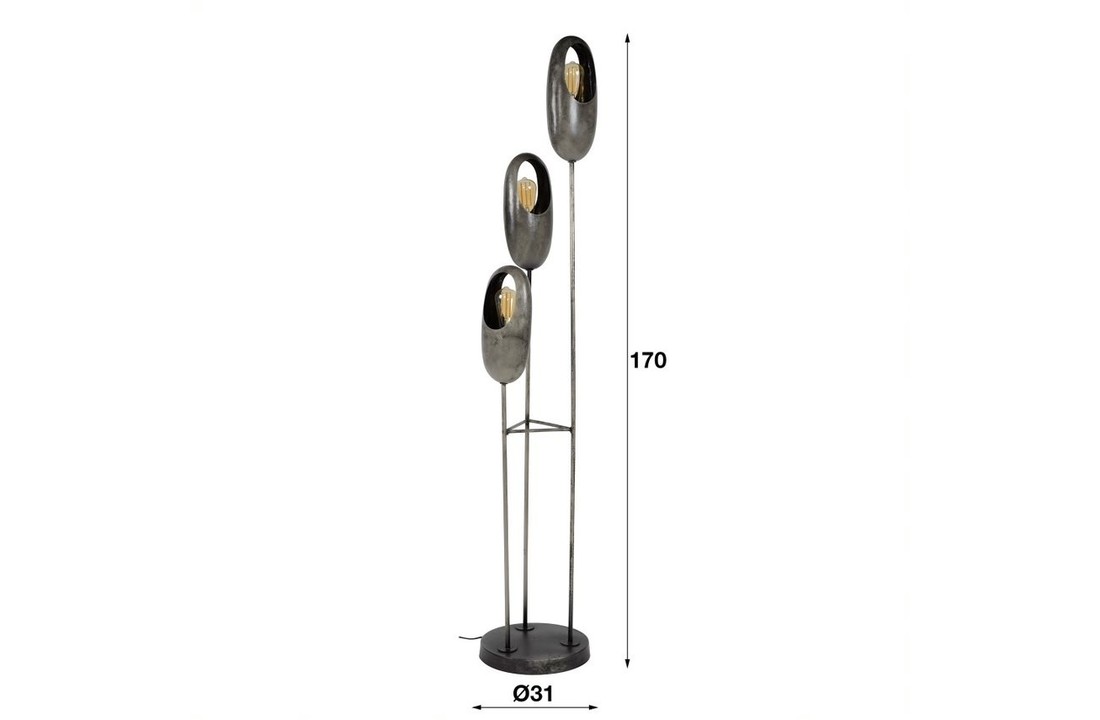 Metalen vloerlamp | Brighton 3L