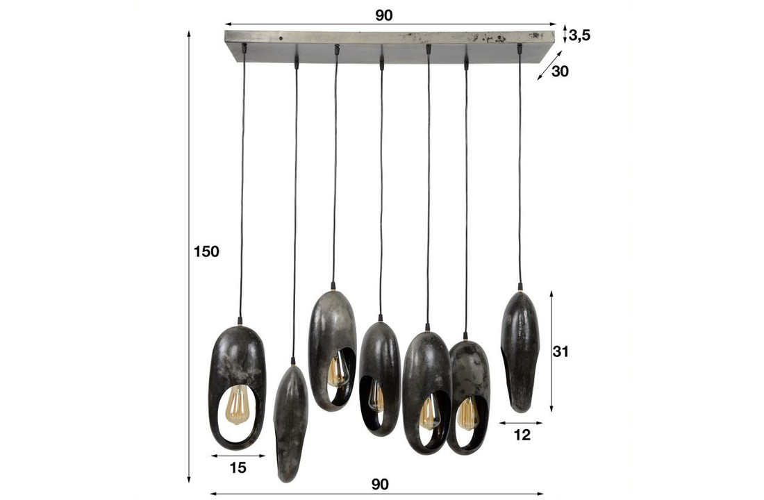 Metalen hanglamp | Brighton 7L