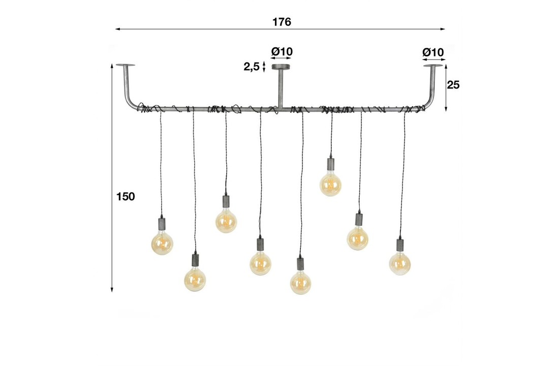 Industriële Hanglamp | Denver 8L