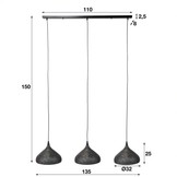 Hanglamp | Baltimore trechter | 3xØ32