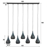Hanglamp | Baltimore druppel | 7xØ15cm