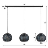 Hanglamp | Atlanta rond | 3xØ26
