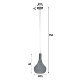 Hanglamp | Baltimore grijs | Ø25