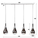 Glazen hanglamp | Dudley 4L