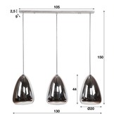 Glazen hanglamp | Harwich 3L