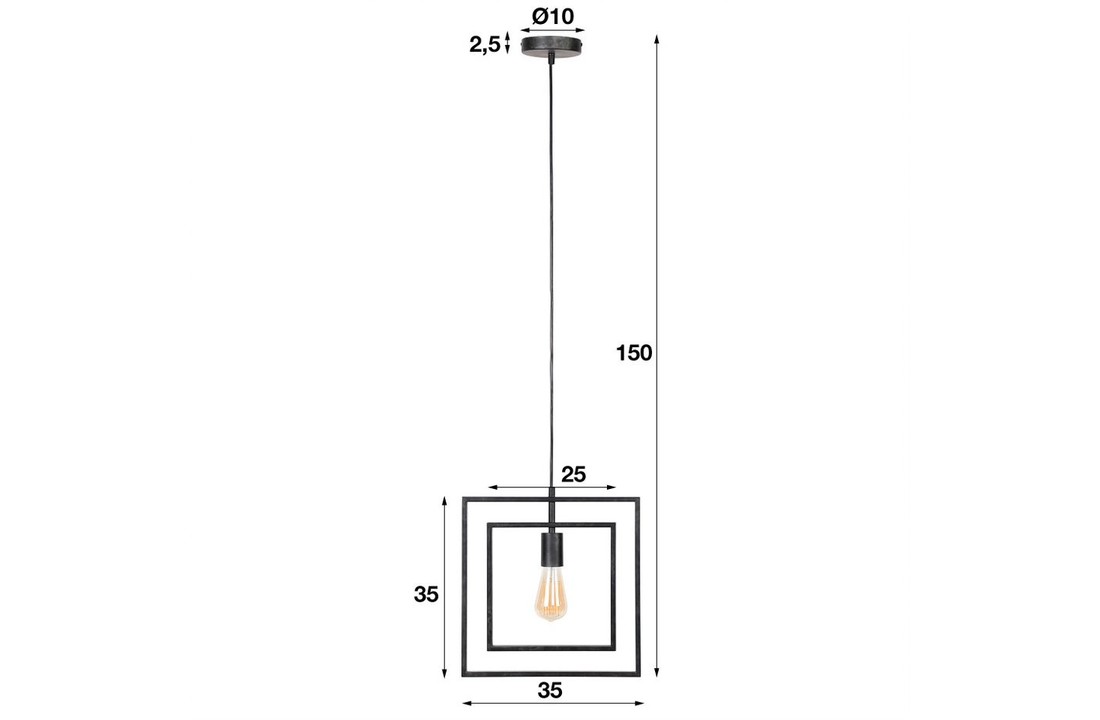 Metalen hanglamp Industrieel | Flint 1L