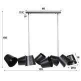 Metalen hanglamp | Bolton 8L