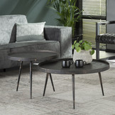 Zwarte salontafel set Brooks | Set van twee
