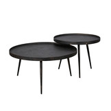 Zwarte salontafel set Brooks | Set van twee
