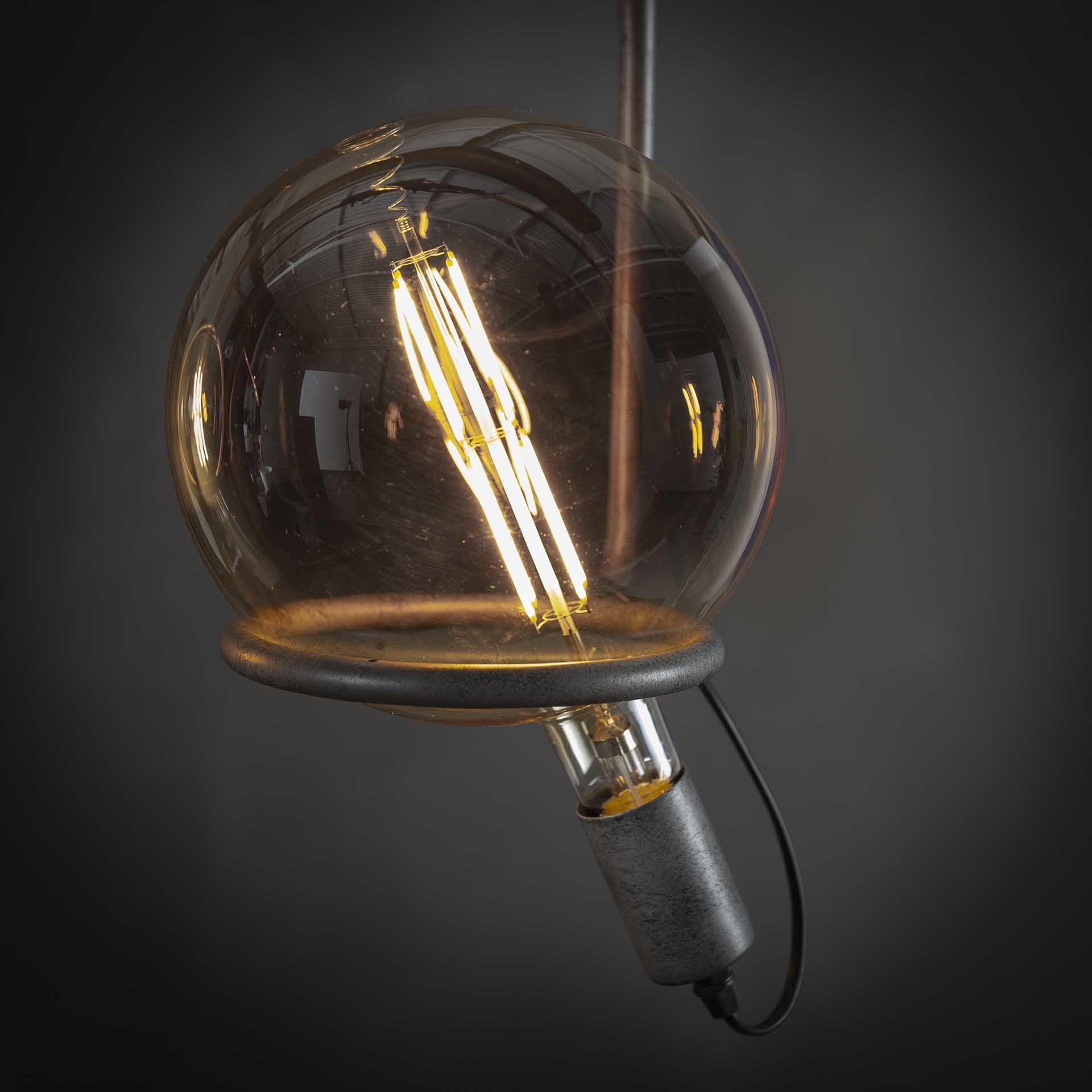 Aanpassen Gesprekelijk Mordrin LED lamp bol Ø20 cm | Amberkleurig glas - Max Wonen
