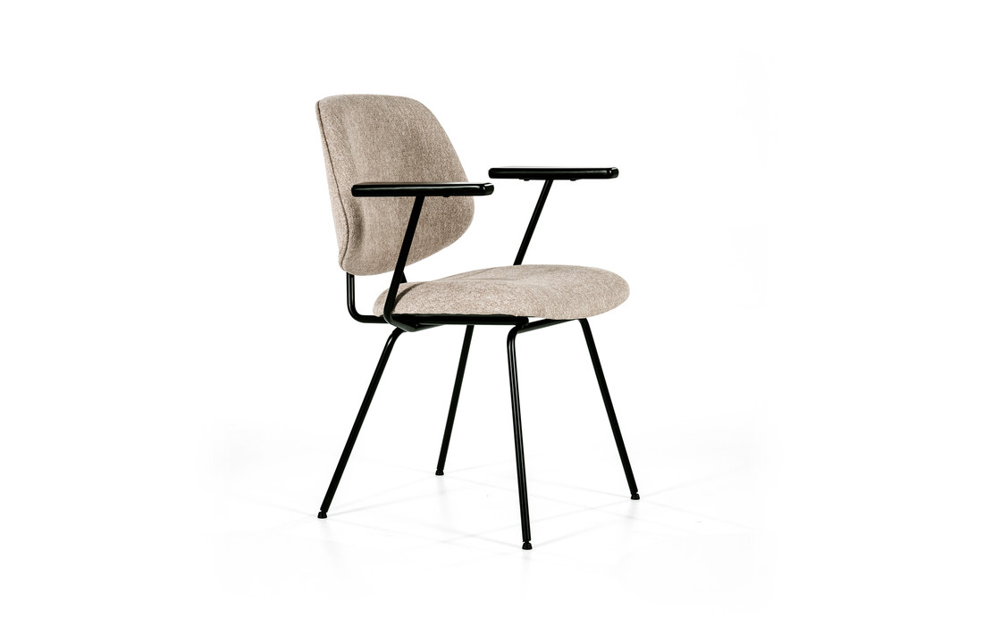 Eetkamerstoel Lynn met armleuning | Beige