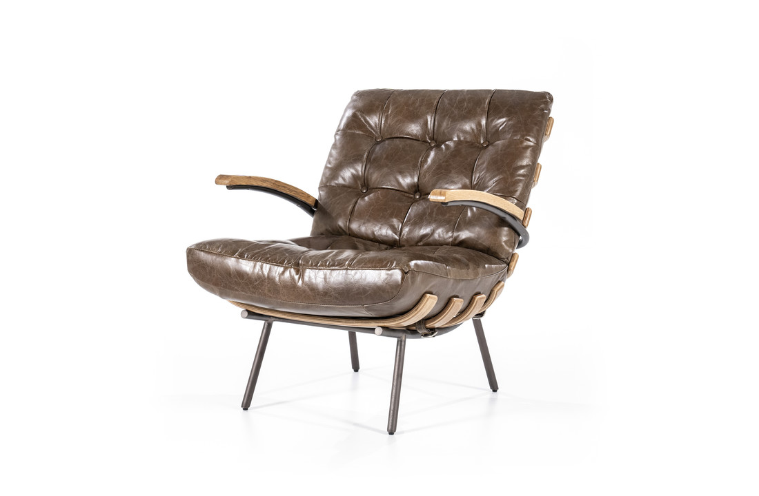Fauteuil Bastiaan | Donkerbruin | Java leder