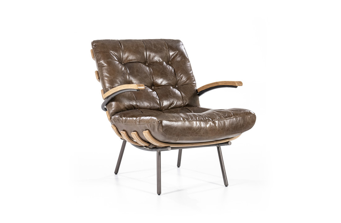 Fauteuil Bastiaan | Donkerbruin | Java leder