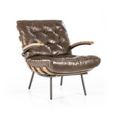 Fauteuil Bastiaan | Donkerbruin | Java leder