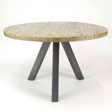Ronde eettafel Dassel Ø120 cm | Blank antiek