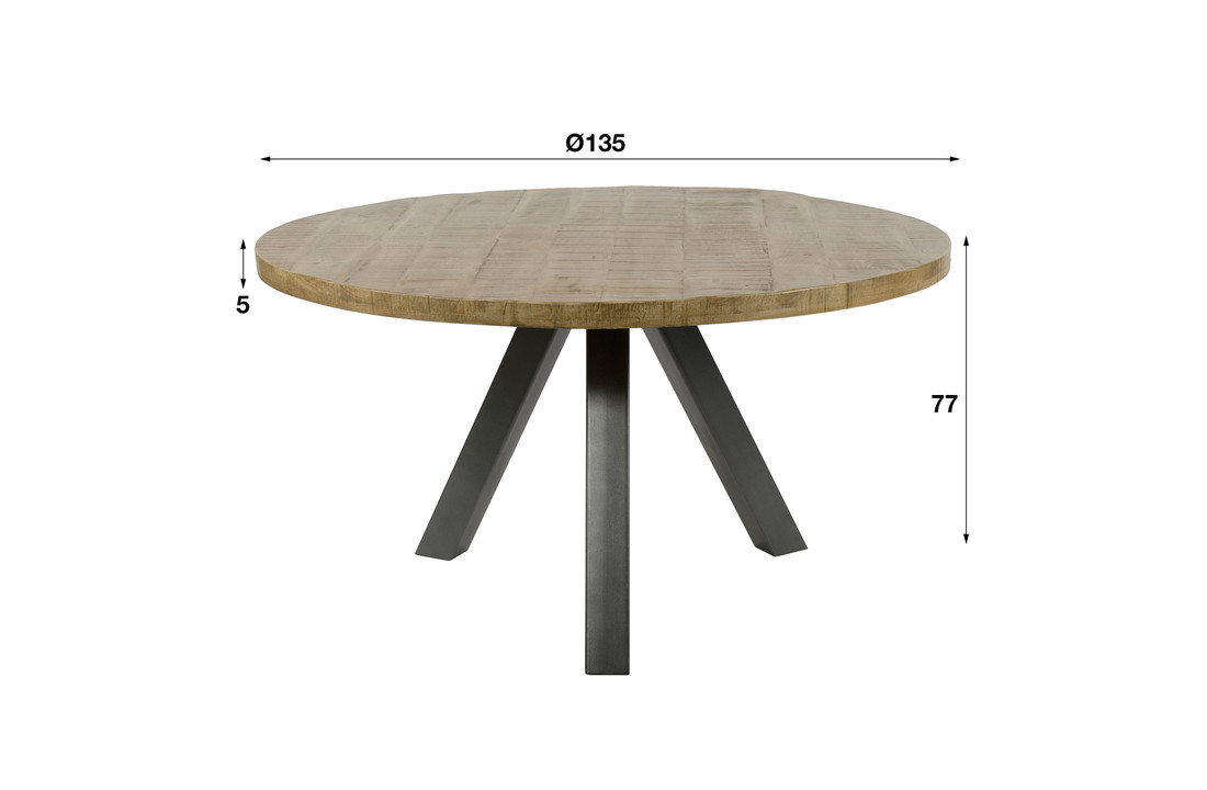 Ronde eettafel Dassel Ø140 cm | Blank antiek