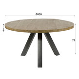 Ronde eettafel Dassel Ø140 cm | Blank antiek