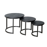Zwarte salontafel set Kala | Set van drie