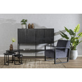 Zwarte salontafel set Kala | Set van drie