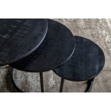 Zwarte salontafel set Kala | Set van drie