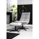 Relaxfauteuil Marcus met voetenbank | Licht grijs