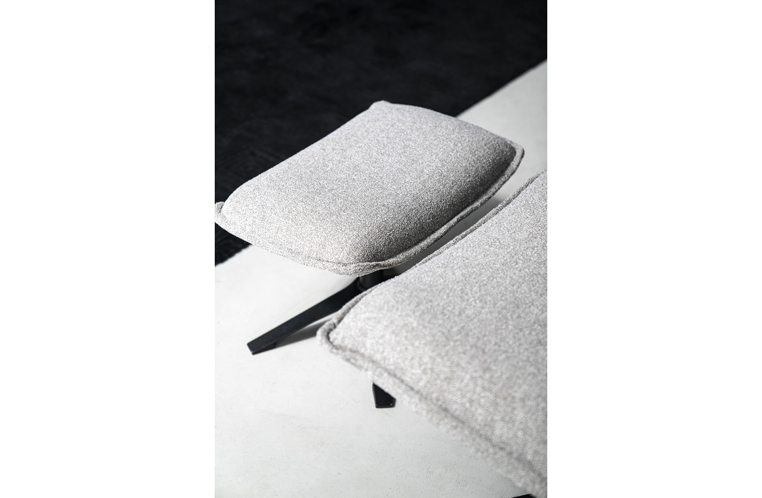 Relaxfauteuil Marcus met voetenbank | Licht grijs