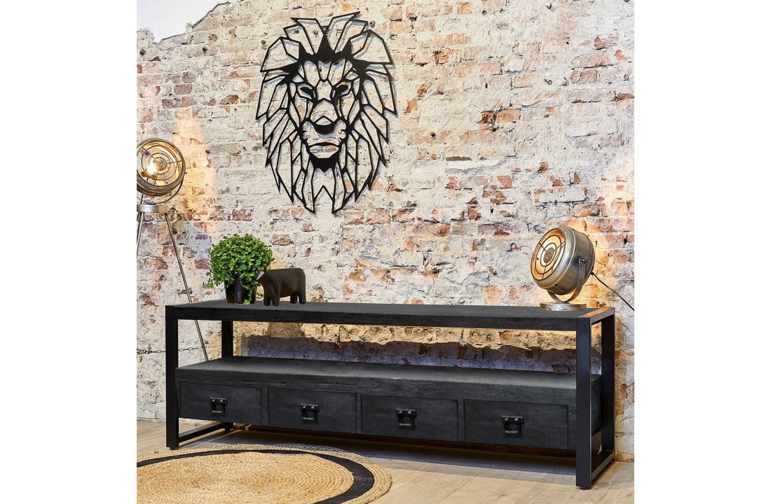 Zwart tv meubel Britt Black met lades | 180 cm