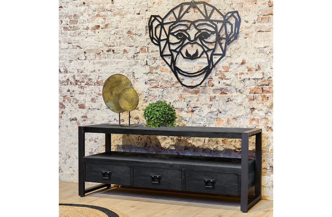 Zwart tv meubel Britt Black met lades | 150 cm