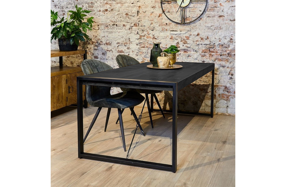 Zwarte eettafel Britt Black | 200x90 cm