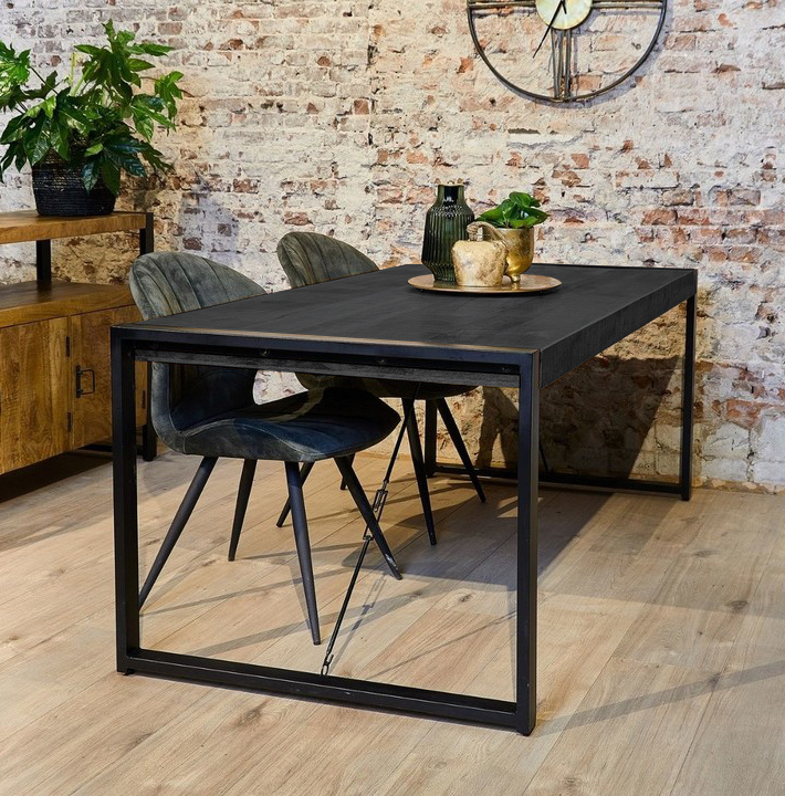 Zwarte eettafel Britt Black | 200x90 cm