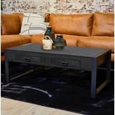 Zwarte salontafel Britt Black | 120 met lades