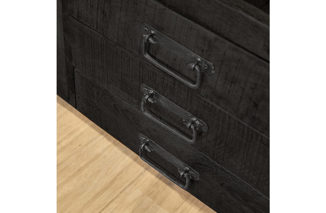 Zwart dressoir Britt Black | 135 cm | Met lades en deuren