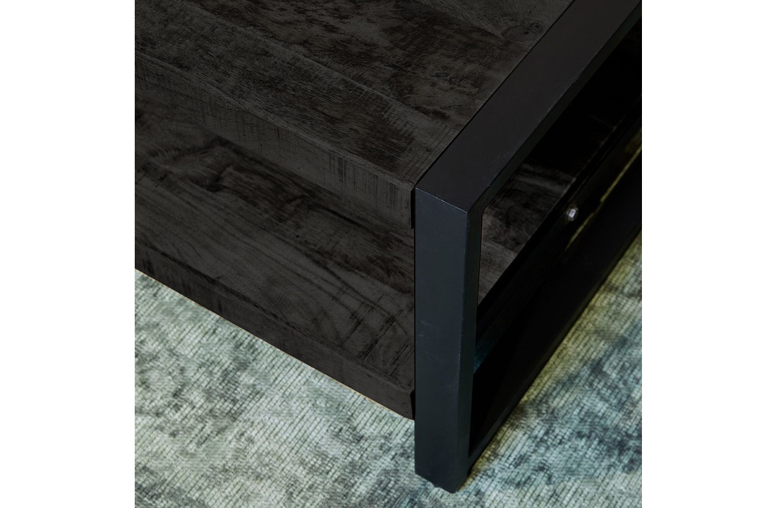 Zwarte salontafel Britt Black met onderblad | 110