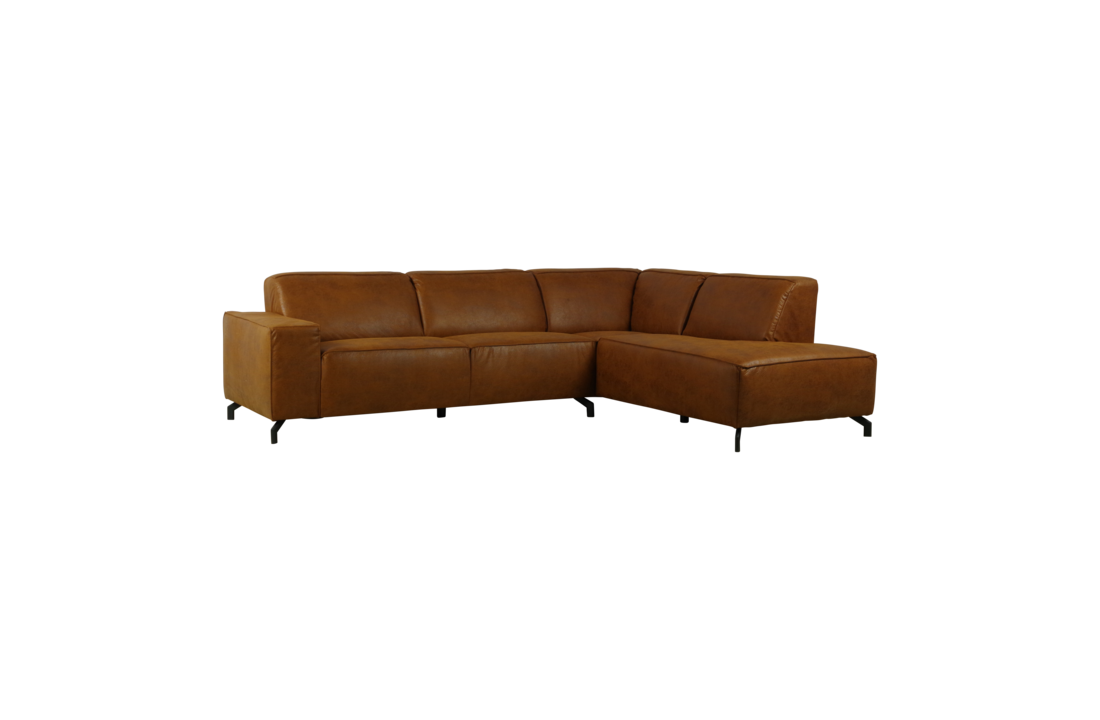 Hoekbank Luuk - Cognac - 2,5 zits ottomane rechts