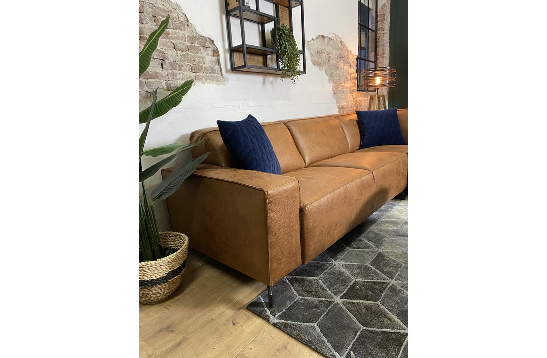Hoekbank Luuk - Cognac - 2,5 zits ottomane rechts