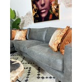Hoekbank Nina Eco-leder- Antraciet | 3-zits ottomane links