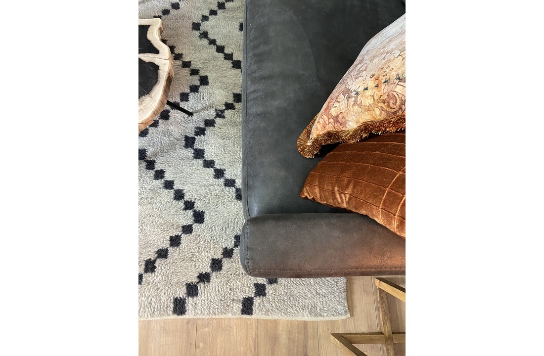 Hoekbank Nina Eco-leder- Antraciet | 3-zits ottomane links