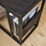 Slider & laptoptafel mangohout | Zwart met postvak