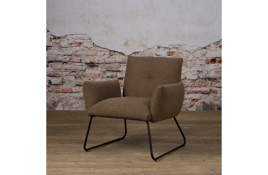 Teddy fauteuil Dante | Donkerbruin