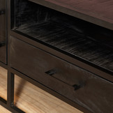 Tv meubel Denver Black 180 cm | Mangohout en metaal