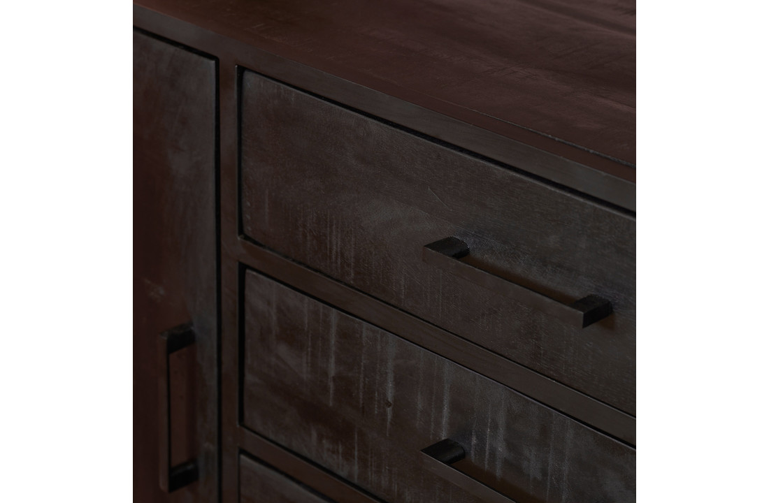 Dressoir Denver Black 165 cm | Mangohout en metaal