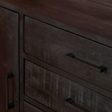 Dressoir Denver Black 165 cm | Mangohout en metaal