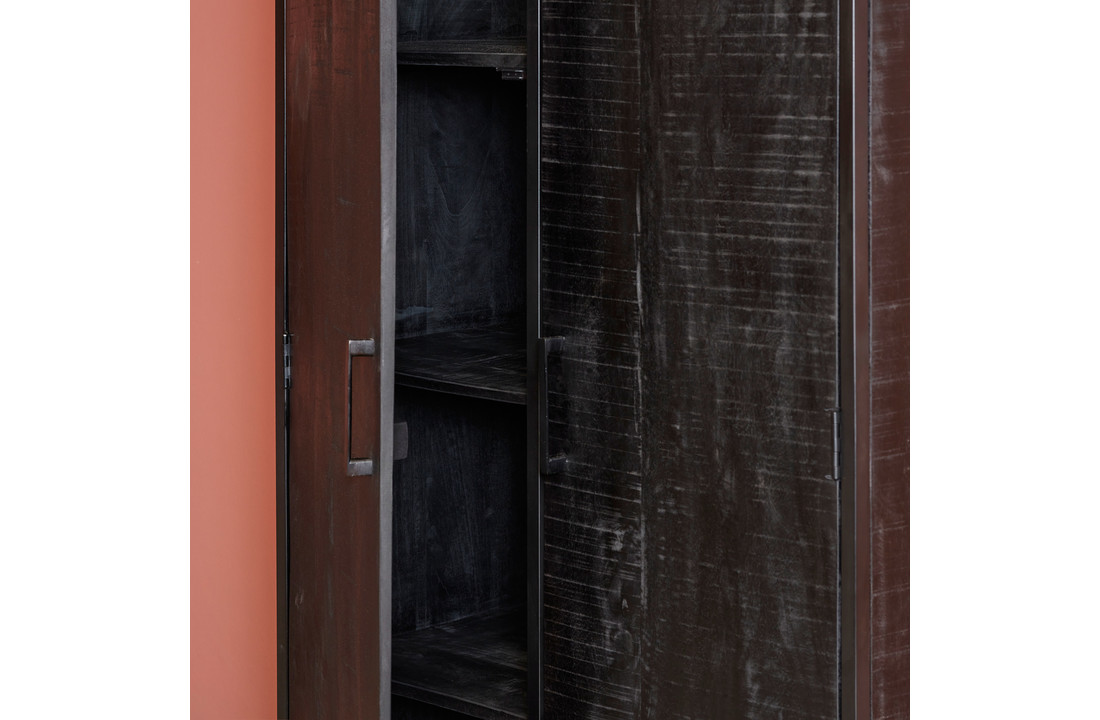 Kabinet Denver Black | Mangohout en staal | 90 cm