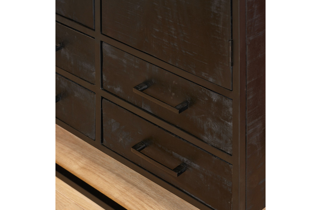 Kabinet Denver Black | Mangohout en staal | 90 cm