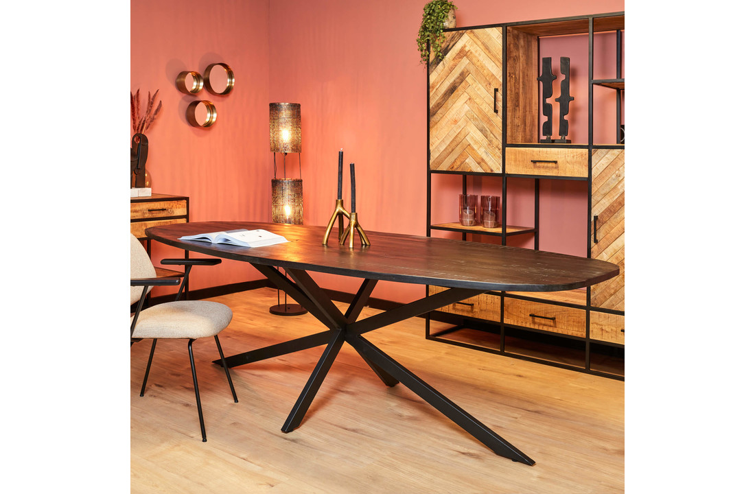 Eettafel Elegance black | Deens ovaal | 200x100 cm