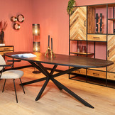 Eettafel Elegance black | Deens ovaal | 200x100 cm