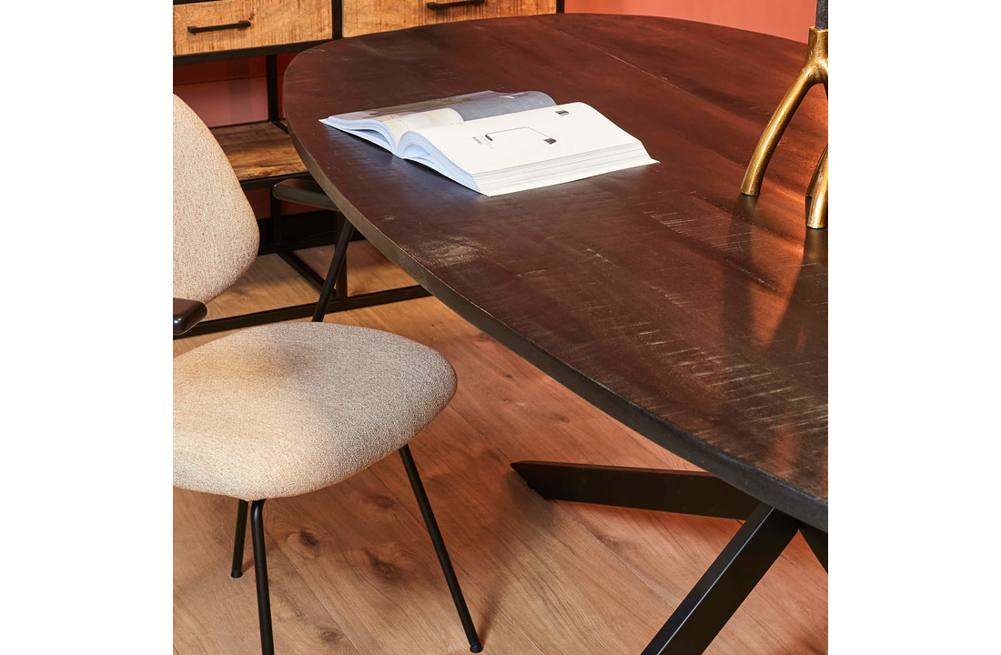 Eettafel Elegance black | Deens ovaal | 200x100 cm