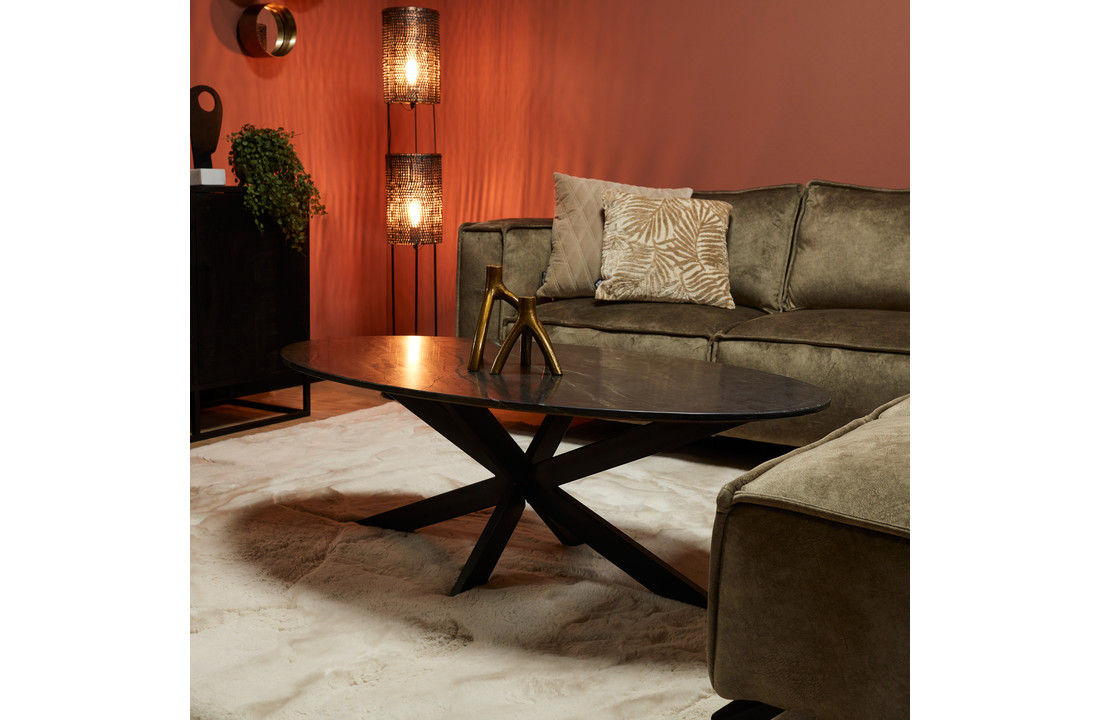 Ovale salontafel Faye | Zwart marmer