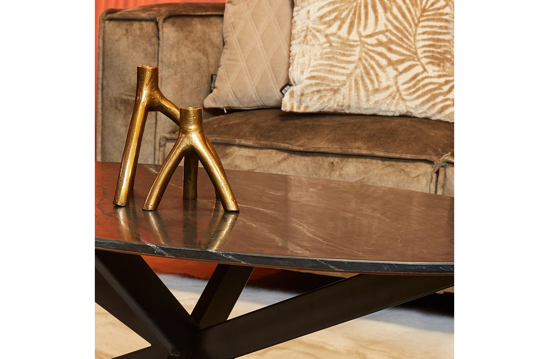 Ovale salontafel Faye | Zwart marmer
